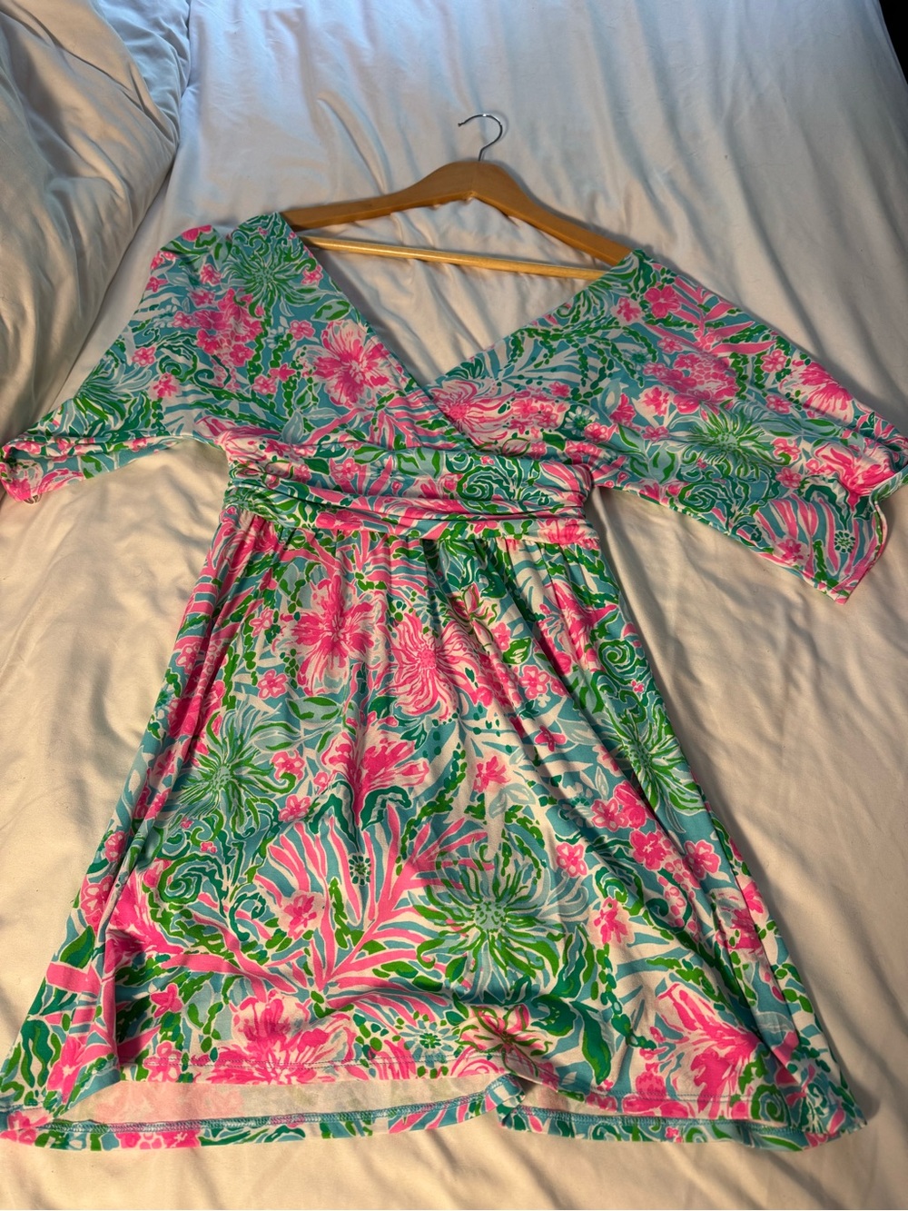 Lilly Pulitzer Pink, Green & White Floral Wrap Shorts
